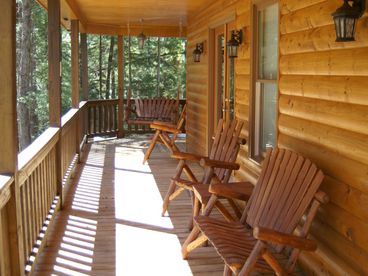 Enjoy relaxing on the porch overlooking the creek  and looking at the mountains.