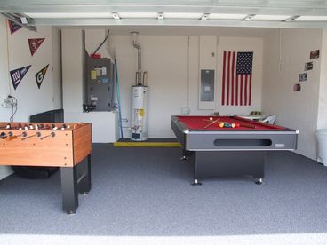 games roo 8 foot slate pool table, a foosball table, playstation 3 and 20