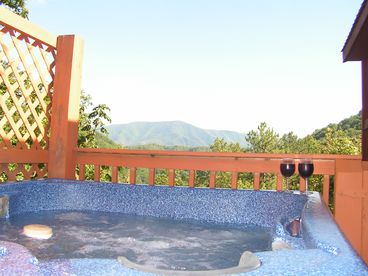 Relax in the hot tub and enjoy the view