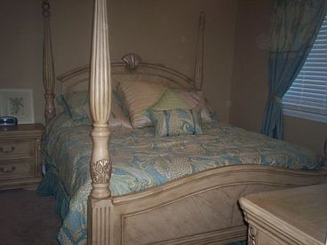 This is a four poster bed in the master bedroom.