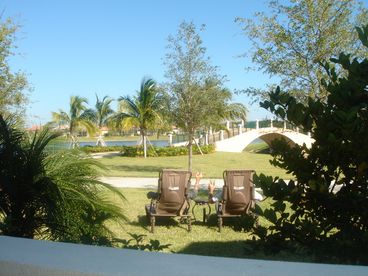 Relaxing in the front garden.  This is the view from the downstairs patio.