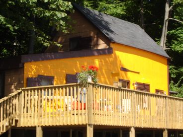 This porch was designed to have the added benefit of becoming a very large playpen!  