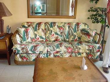 Queen sleeper sofa in your living room.