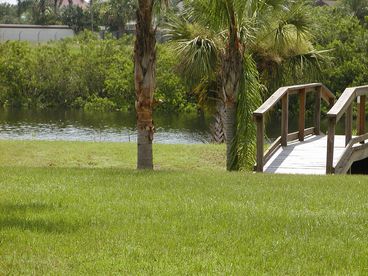 Backyard - bridge to water