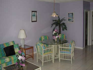 living room and dining room of one bedroom villa