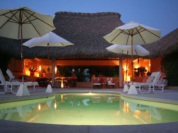 Poolside at night