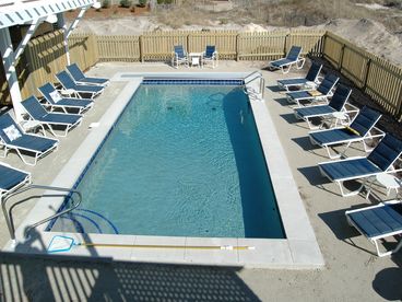 Oversized 14 x 28 ocean-front PebbleTec pool