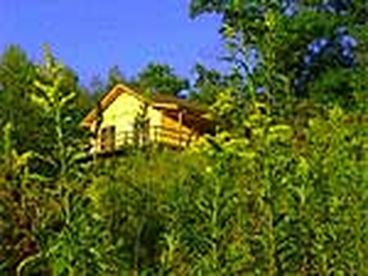 The Bungalow, Full wrap arround deck with gas grill. Over looks a valley and has the best view of fantastic sun sets. Can not directly view another building. very warm and romantic.