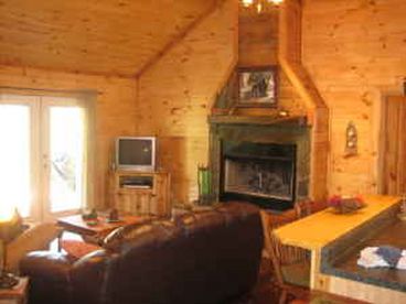 Cozy Living Area with wood burning fireplace