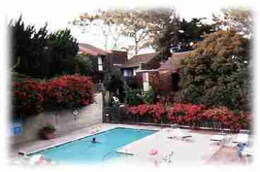 View of pool from the walkway above
