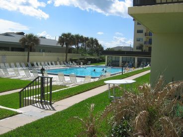 View of Pool from Downstairs.