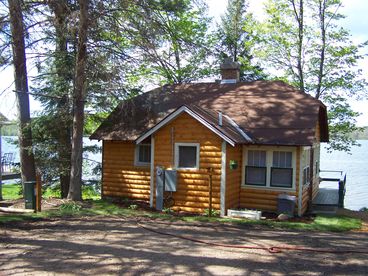 The Perch is a waterfront cabin with a deck overlooking the lake.  It has two bedrooms - one with a double bed, the other with bunk beds, a sofa sleeper in livingroom, fireplace and all other usual ammenities