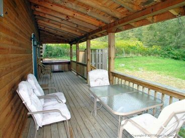 Covered Porch with Hot Tub