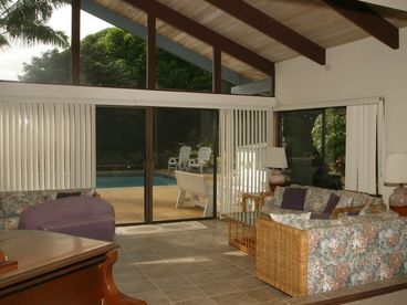 Room has entry onto the pool deck area. 