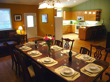 Large Dining Table; Modern Kitchen with all the amenities