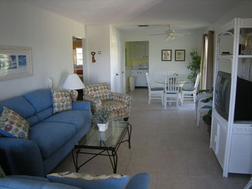 Spacious Living room, new HDTV and dining area