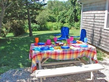 Large private yard and picnic area