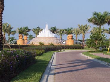 Enjoy the fountain, a short walk from our condo.