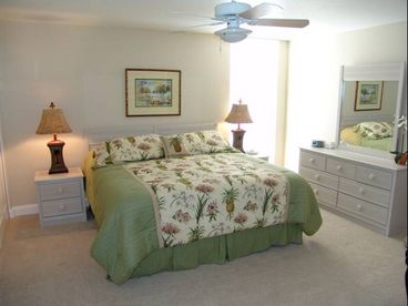 Master bedroom features King size bed