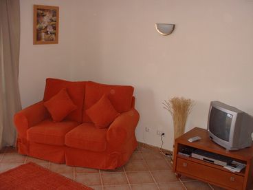 The living room and sattelite TV.