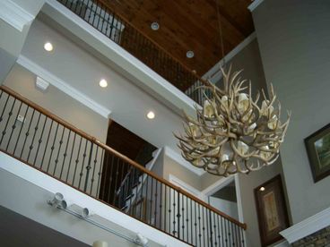 Looking up to the main entry and the top floor.