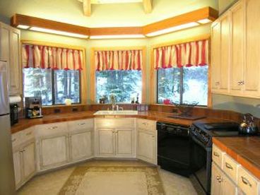 Kitchen is sunny and bright