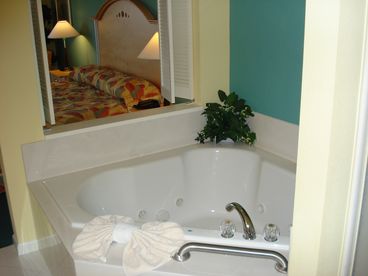 Cozy heart shaped Jacuzzi off of Master Suite!