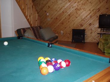 Lower level gameroom with Pool Table, Cable TV