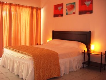 Colorful decorated orange studio