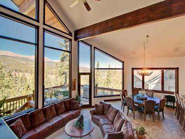 Great room, kitchen & dining area have awesome mountain views. Living room & dining area professionallay decorated. New furnishings and art work, for a true mountain lodge feel with comfortable settings, TV, Fireplace, relax and enjoy the view with family or friends.