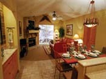 Living area with fireplace