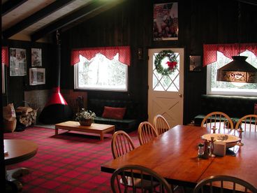 Dining Room; corner fireplace