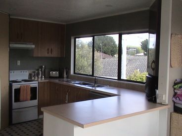 Kitchen with rural outlook.