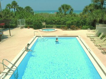 Enjoy our Gulf Side heated pool with bathroom & showers