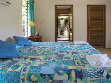 The main bedroom has access to the pool area via the ensuite.
