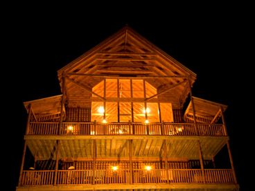 Night view of cabin