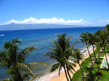 View from Lanai - with island of Molokai in the distance
