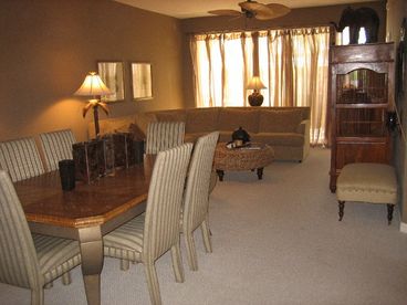 Living room and dining area