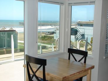 Both living and dining areas have ocean views.