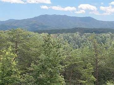 The view of Mt. LeConte from the deck
