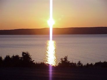 Sunsetting over the ocean as observed from the large deck.