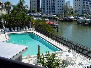 Enjoy the sun and refreshing canal side pool!