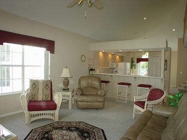 Living Room and Kitchen Bar area