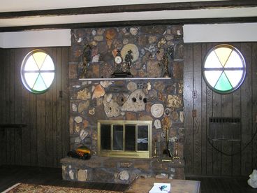 Fireplace in the livingroom of the Gateway Suite.