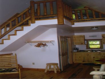 inside lofted cabin