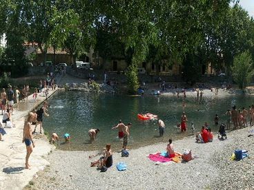 River swimming in Bize-Minervois in the summer.