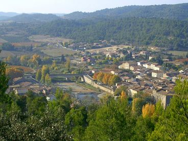 A view of Bize Minervois from the Pech