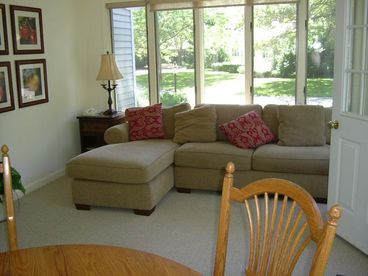 large seating area off kitchen/ Sunroom