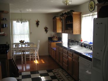 One side of kitchen and diningroom