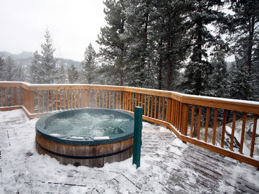 Very private hot tub conveniently located on the deck.  
